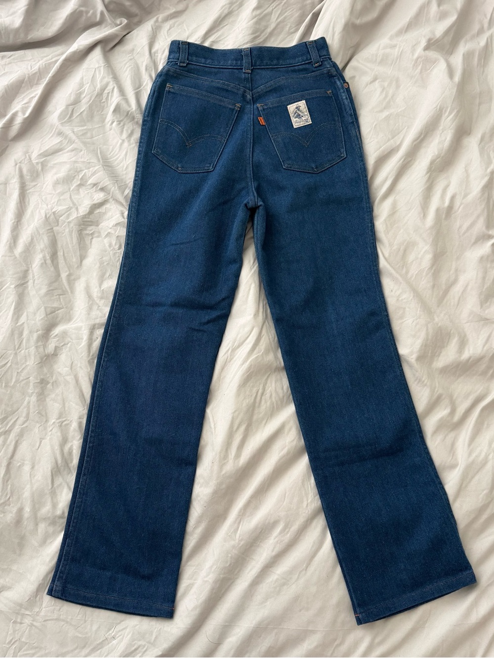 Vintage 70s Levis Orange Tab Prospector Jeans Made in USA Scovill Zip Dark Wash